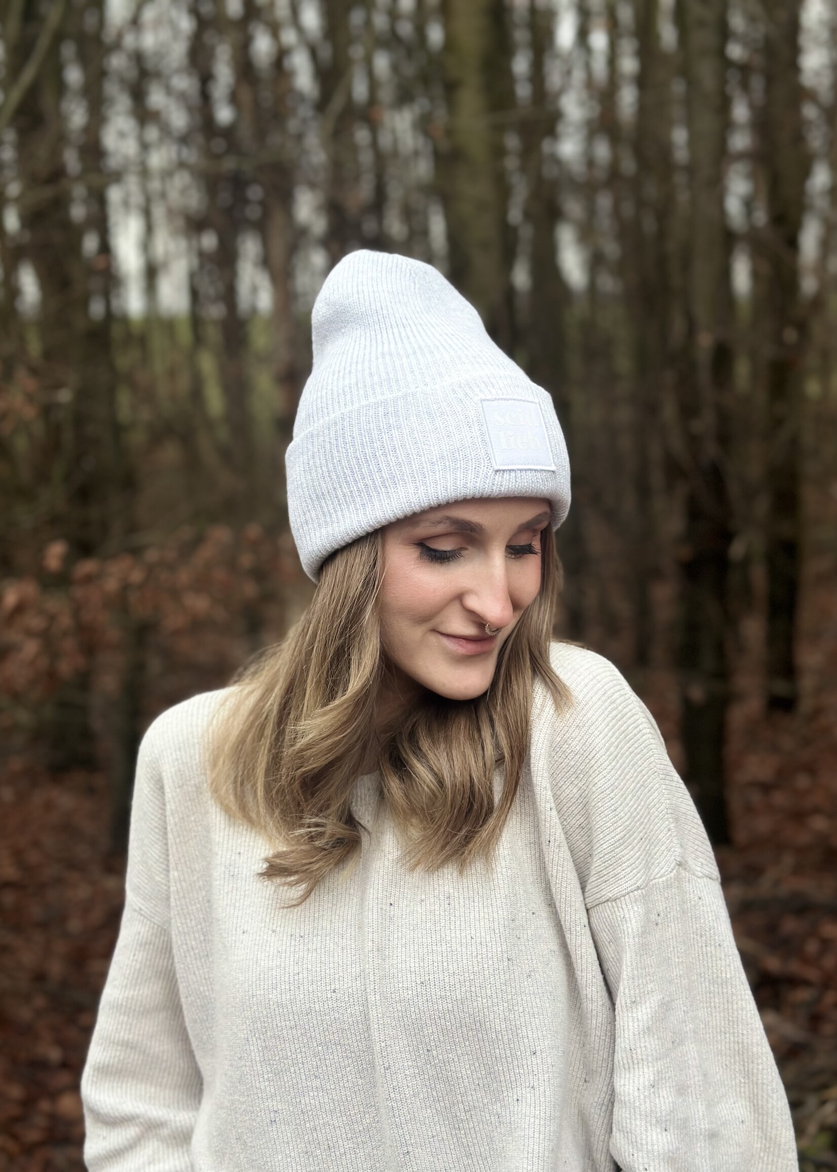 Seid Lieb Recycled Oversize Beanie - off-white