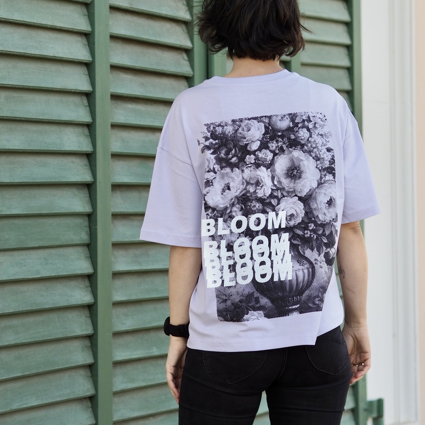 Bloom oversize T-Shirt lilac with optional Frontprint