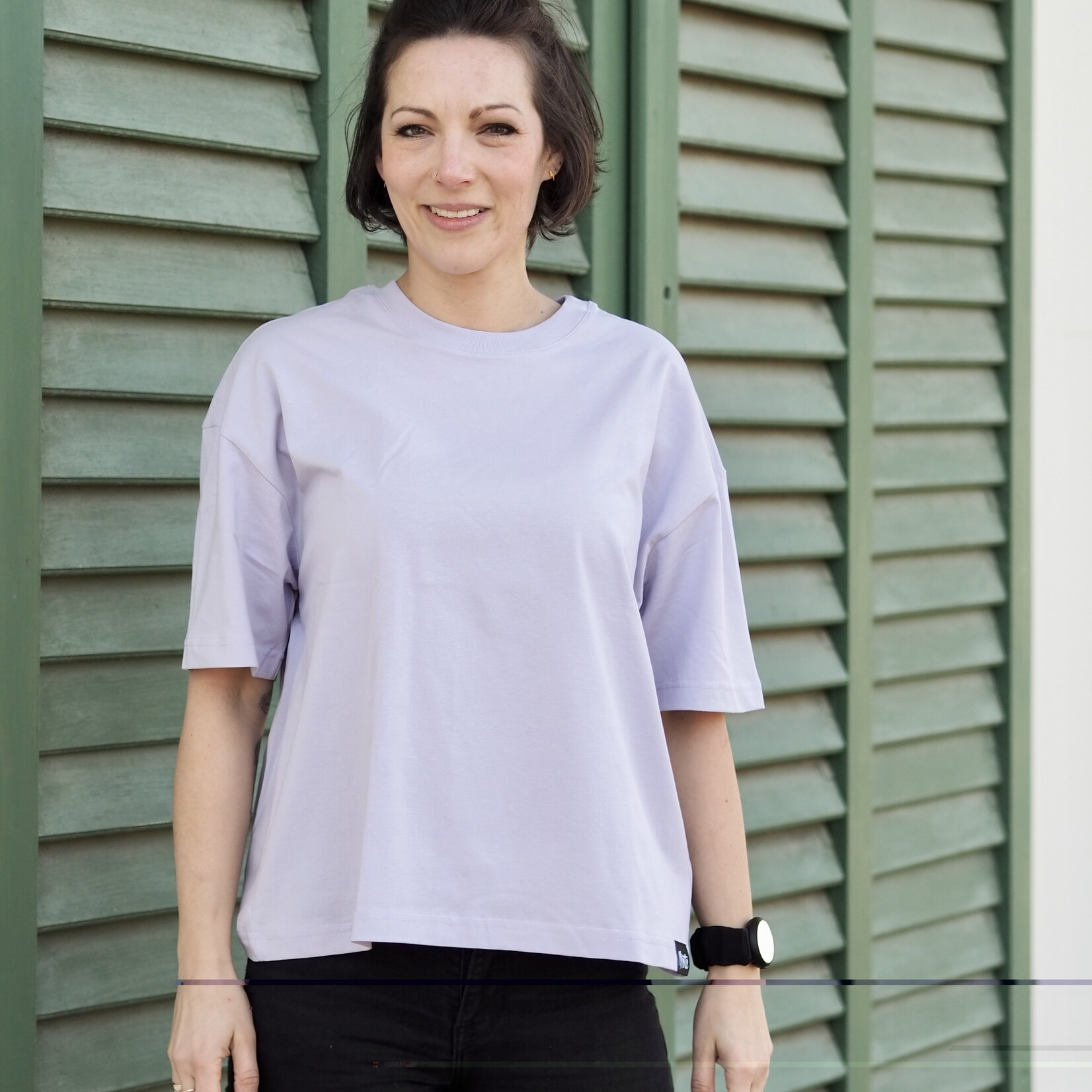 Bloom oversize T-Shirt lilac with optional Frontprint
