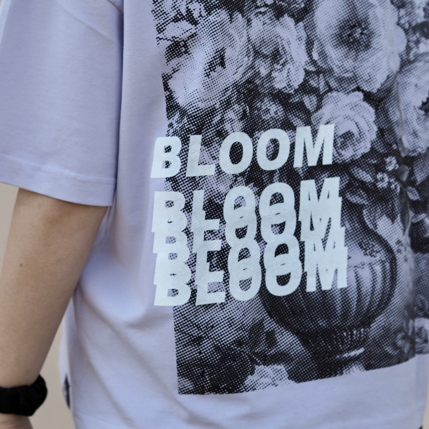 Bloom Oversize T-Shirt lila mit optionalem Brustprint