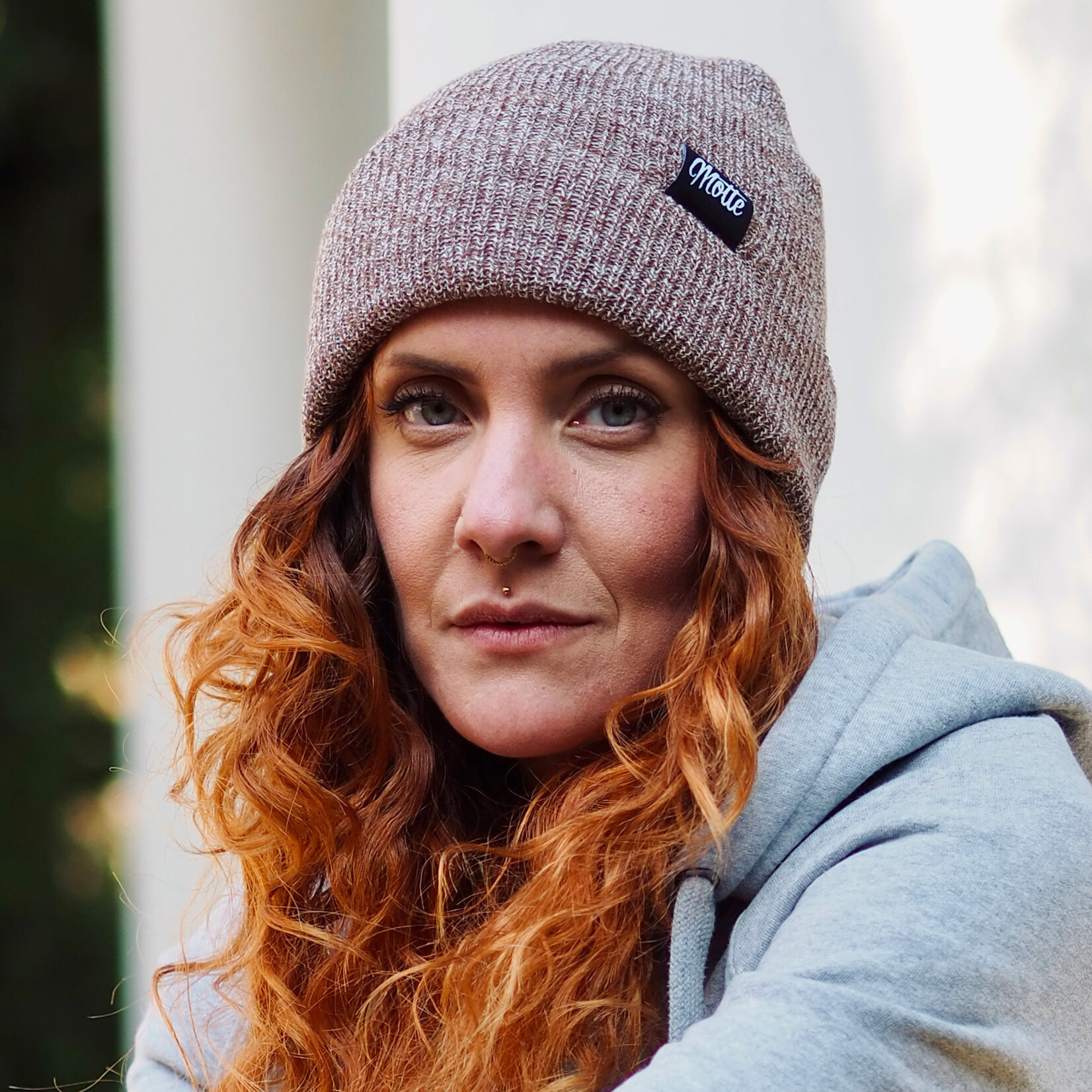 Motte – Beanie beige Melange Knit