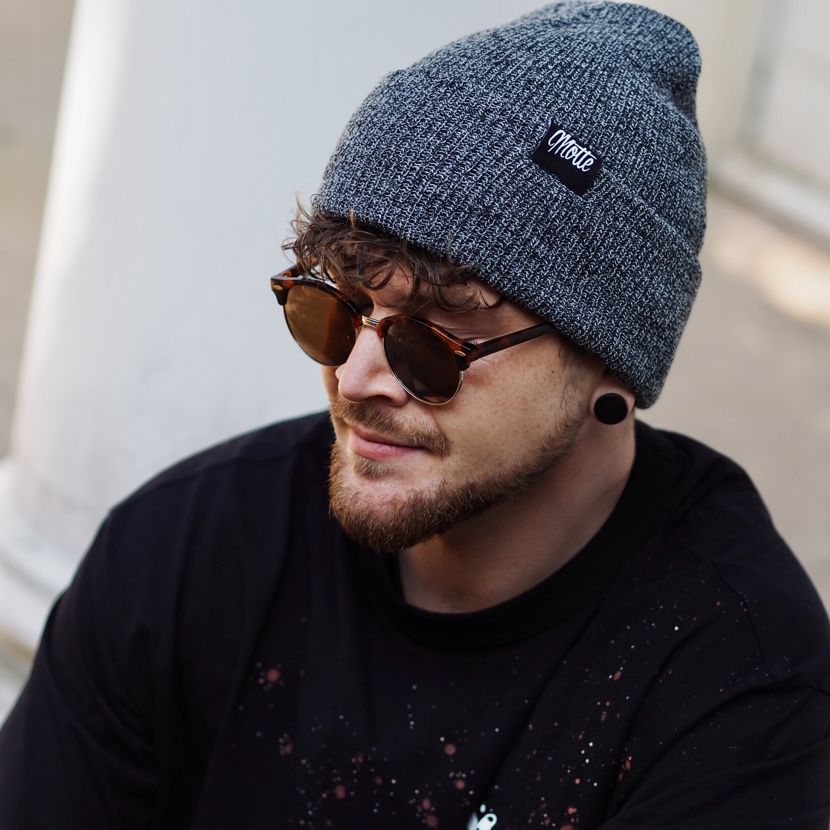 Motte – Beanie gray Melange Knit