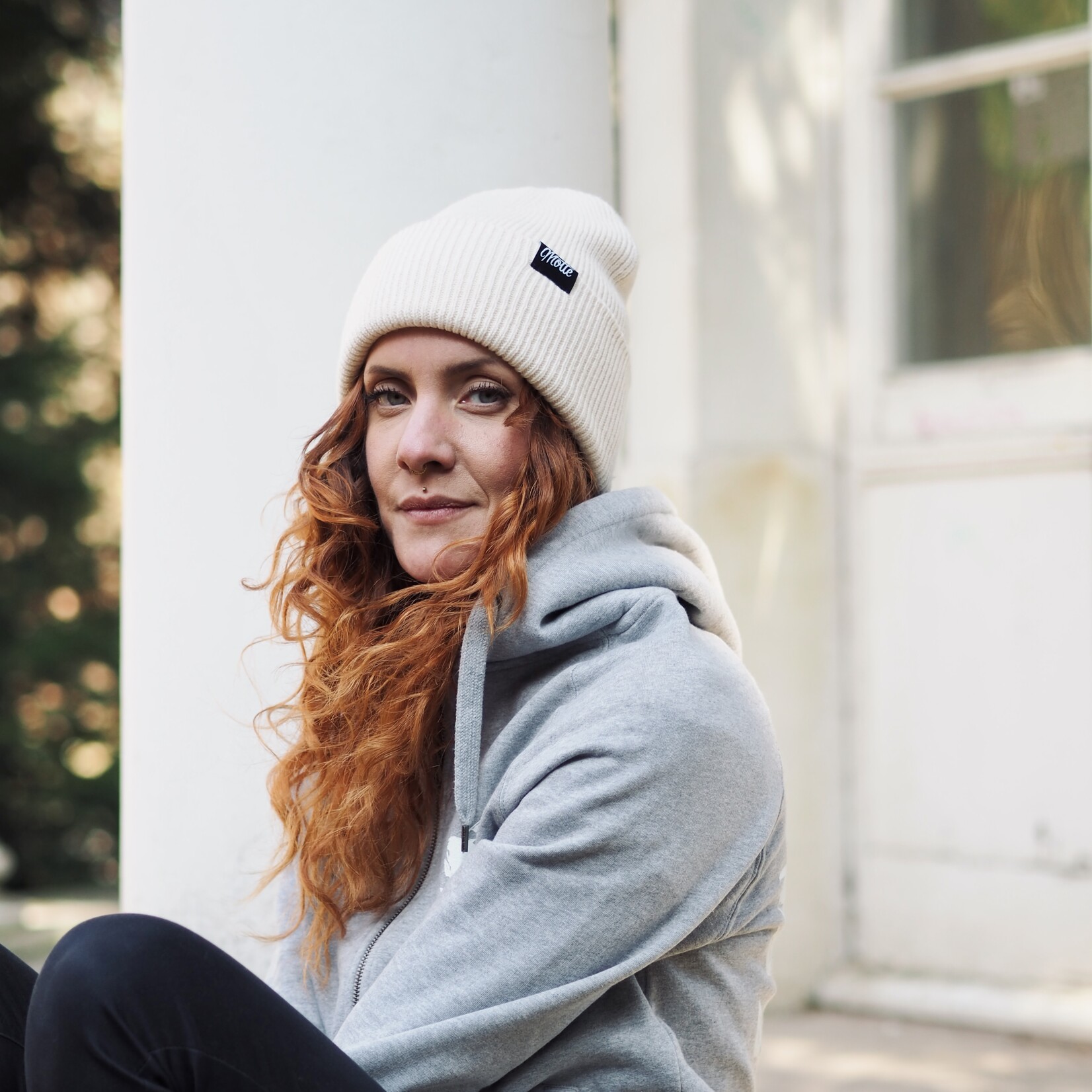 Recycled Oversize Beanie weiches tragegefühl, perfect fitoff white