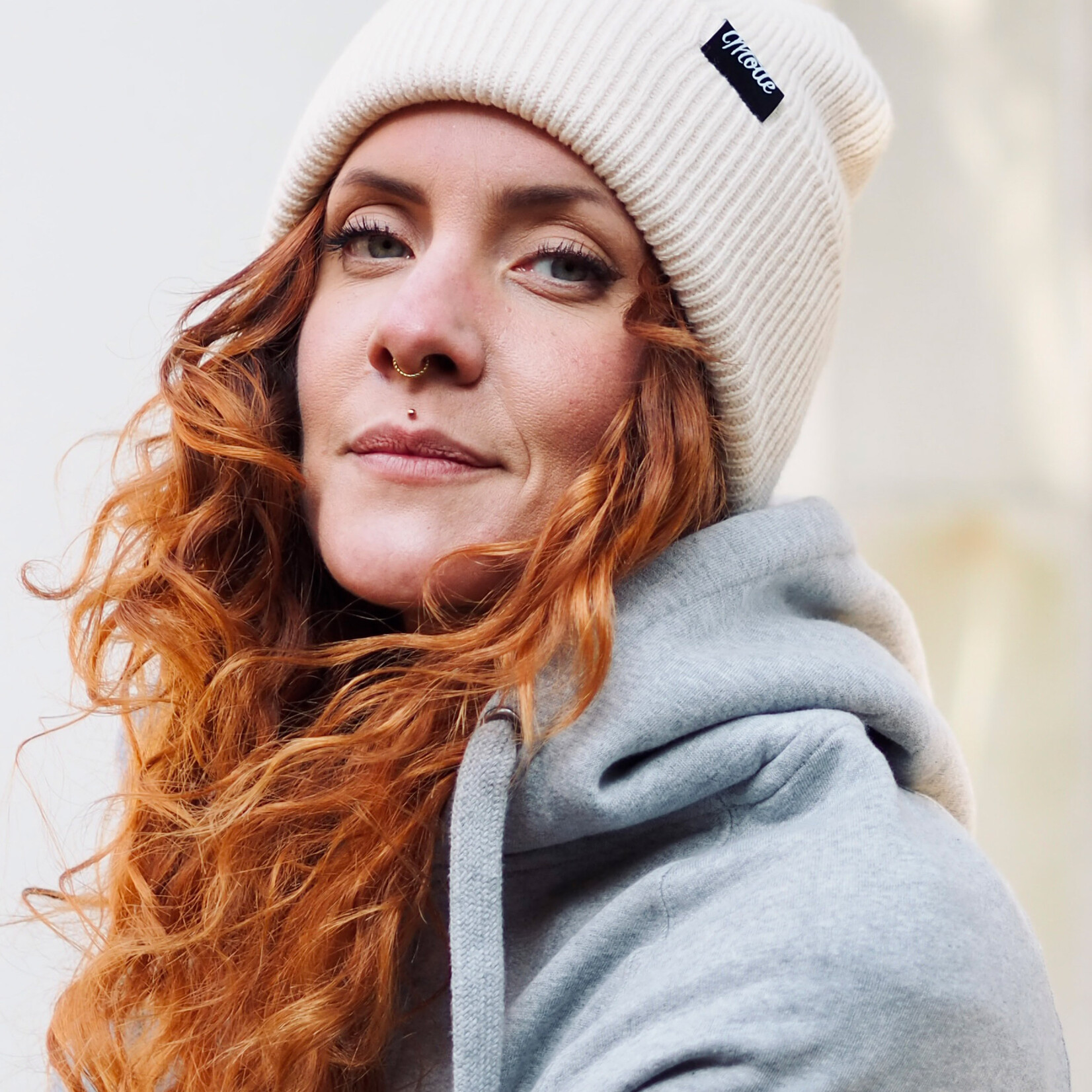 Recycled Oversize Beanie weiches tragegefühl, perfect fitoff white