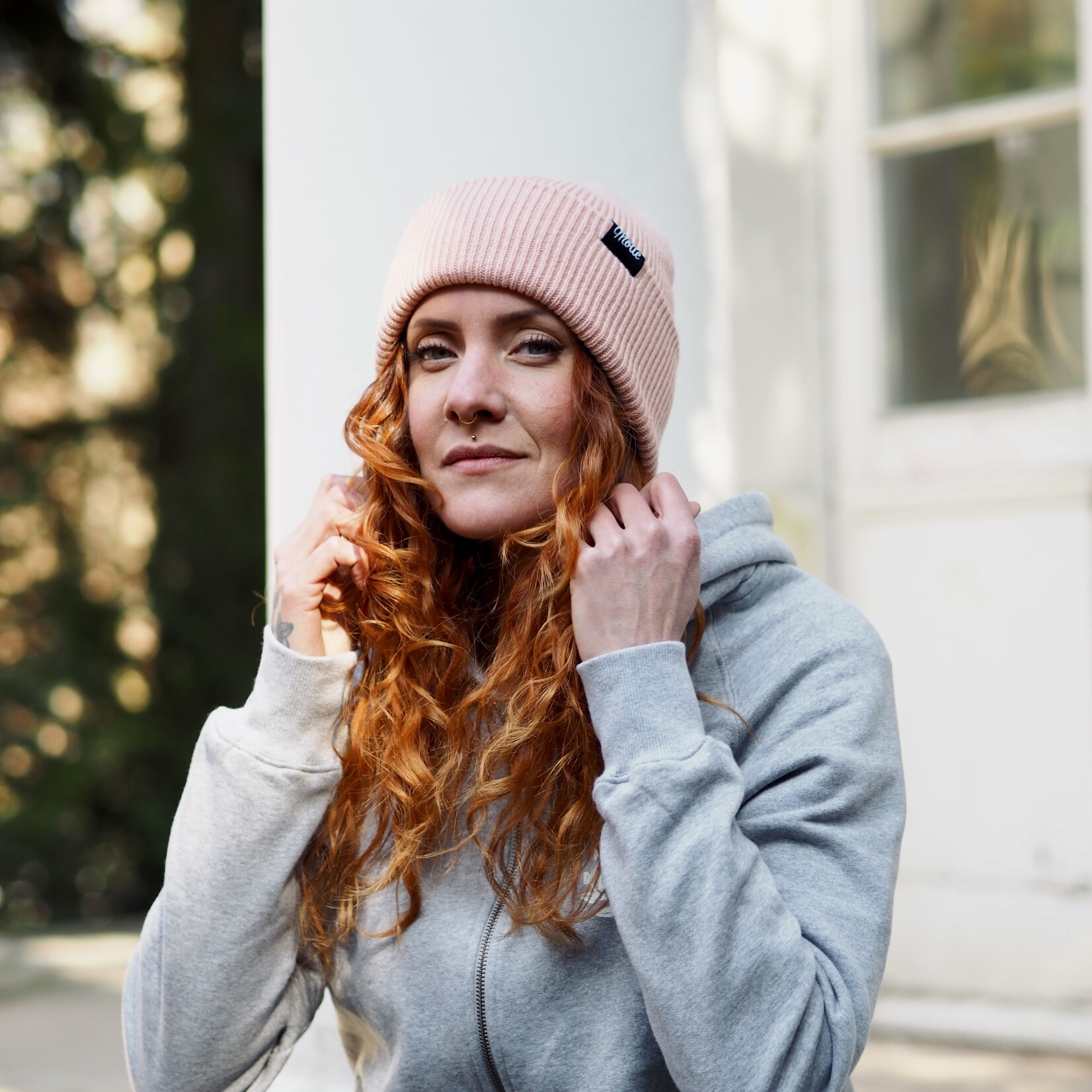 Recycled Oversize Beanie weiches tragegefühl, perfect fit  peach