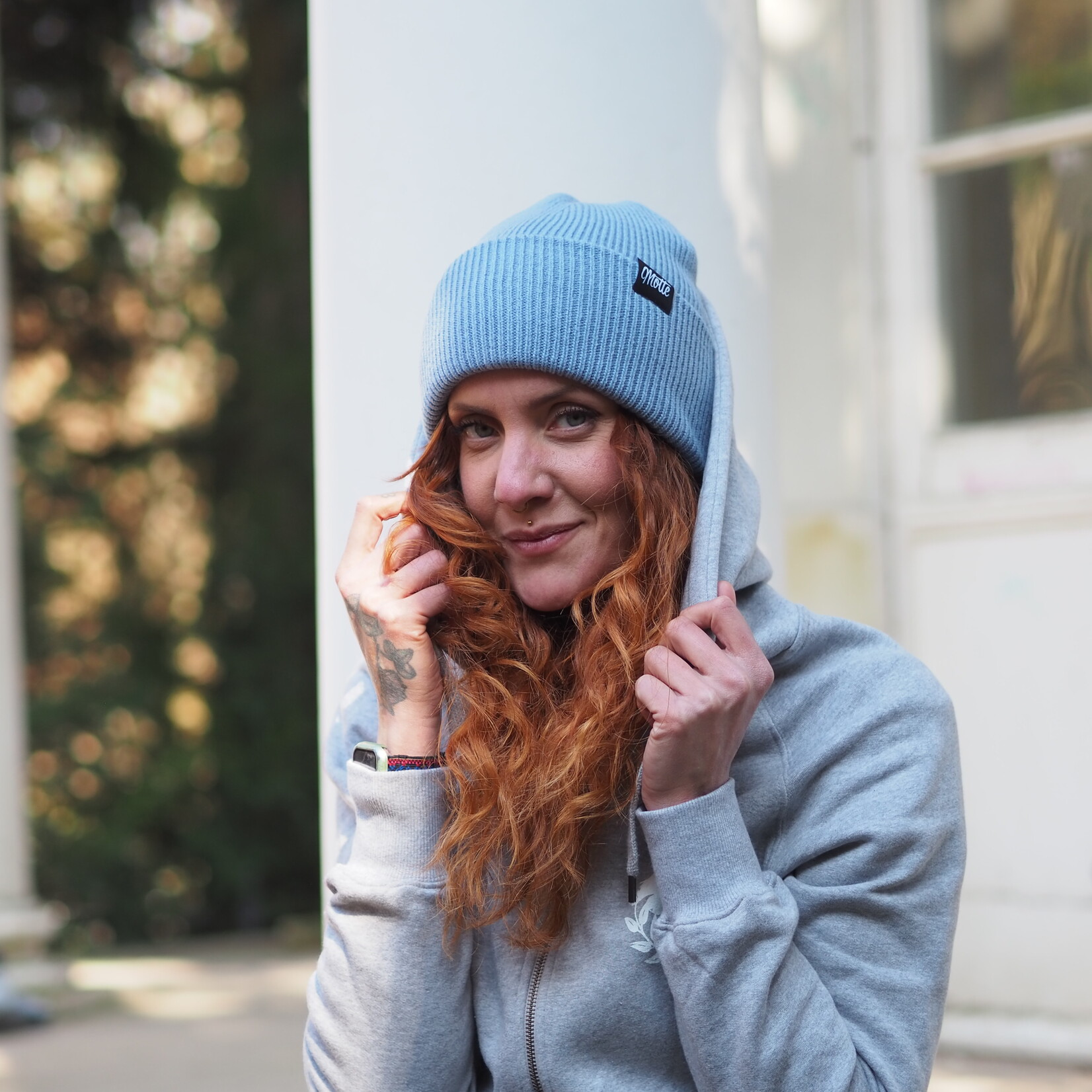 Motte Recycled Oversize Beanie -dusty blue