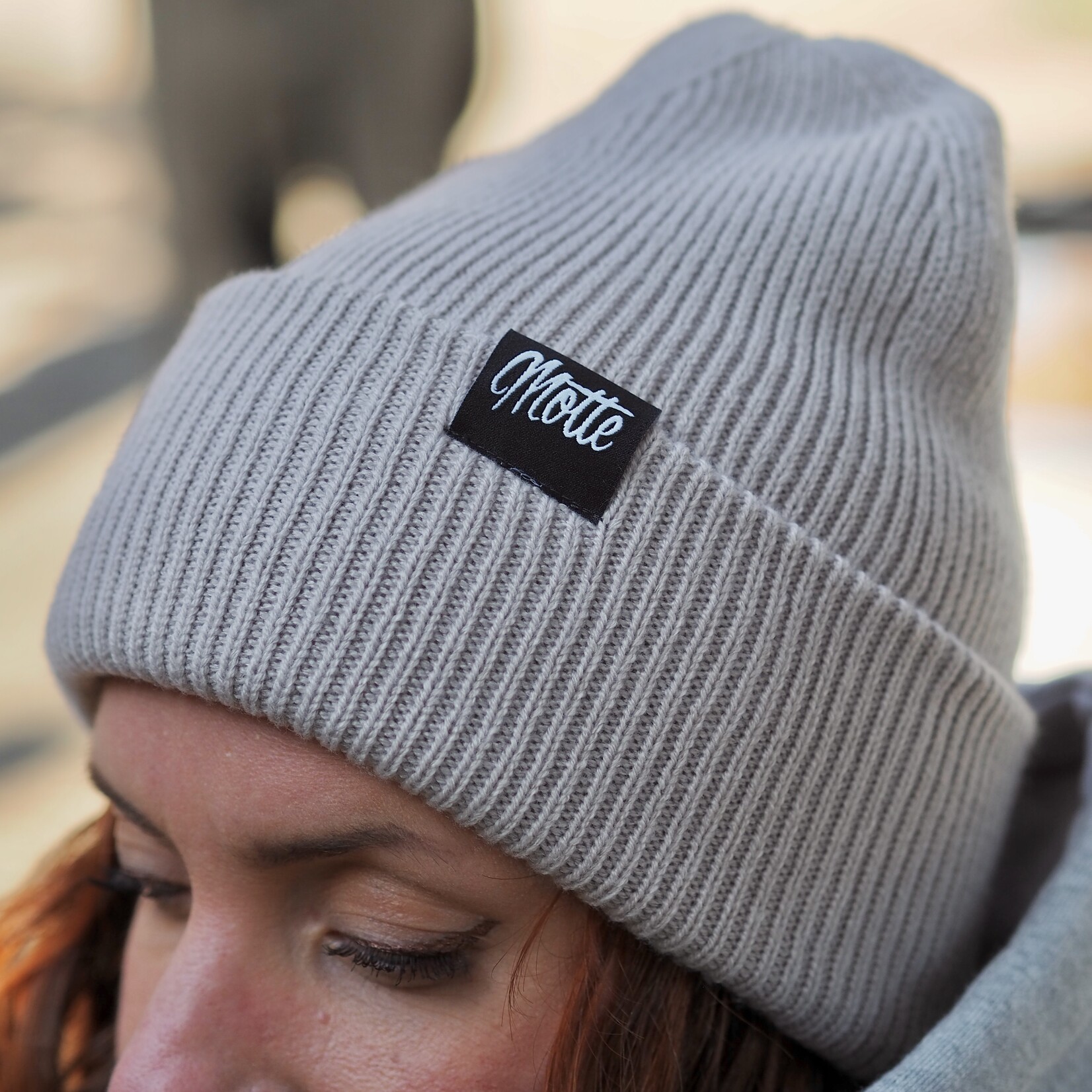Recycled Oversize Beanie perfect fit -sand