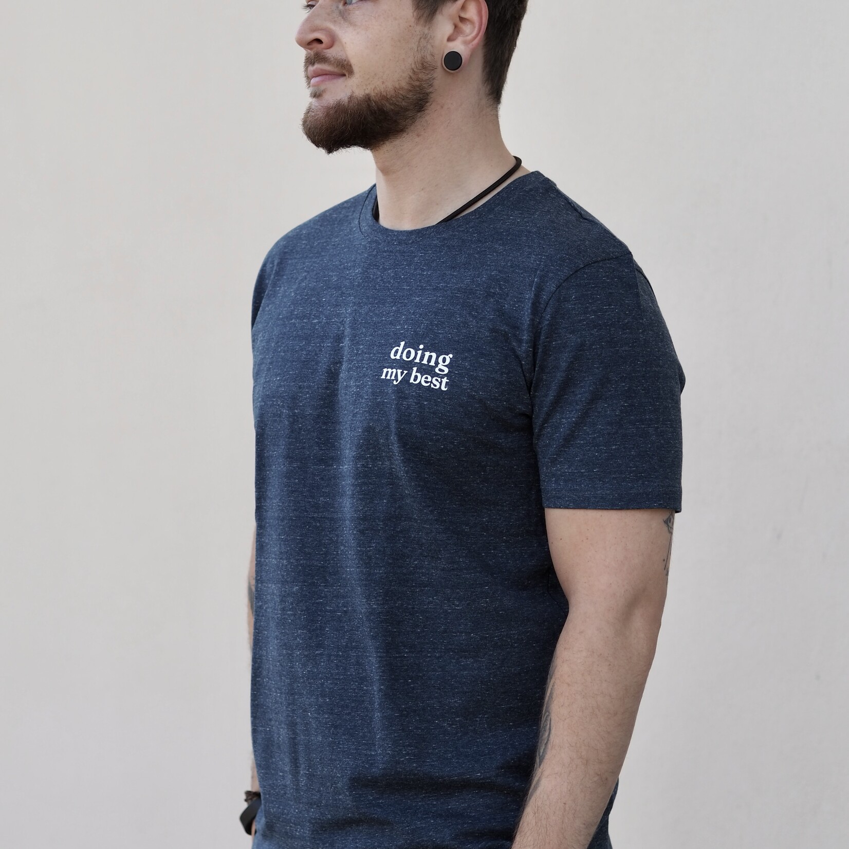SOFT VALUES faires bio T-Shirt in navy meliert