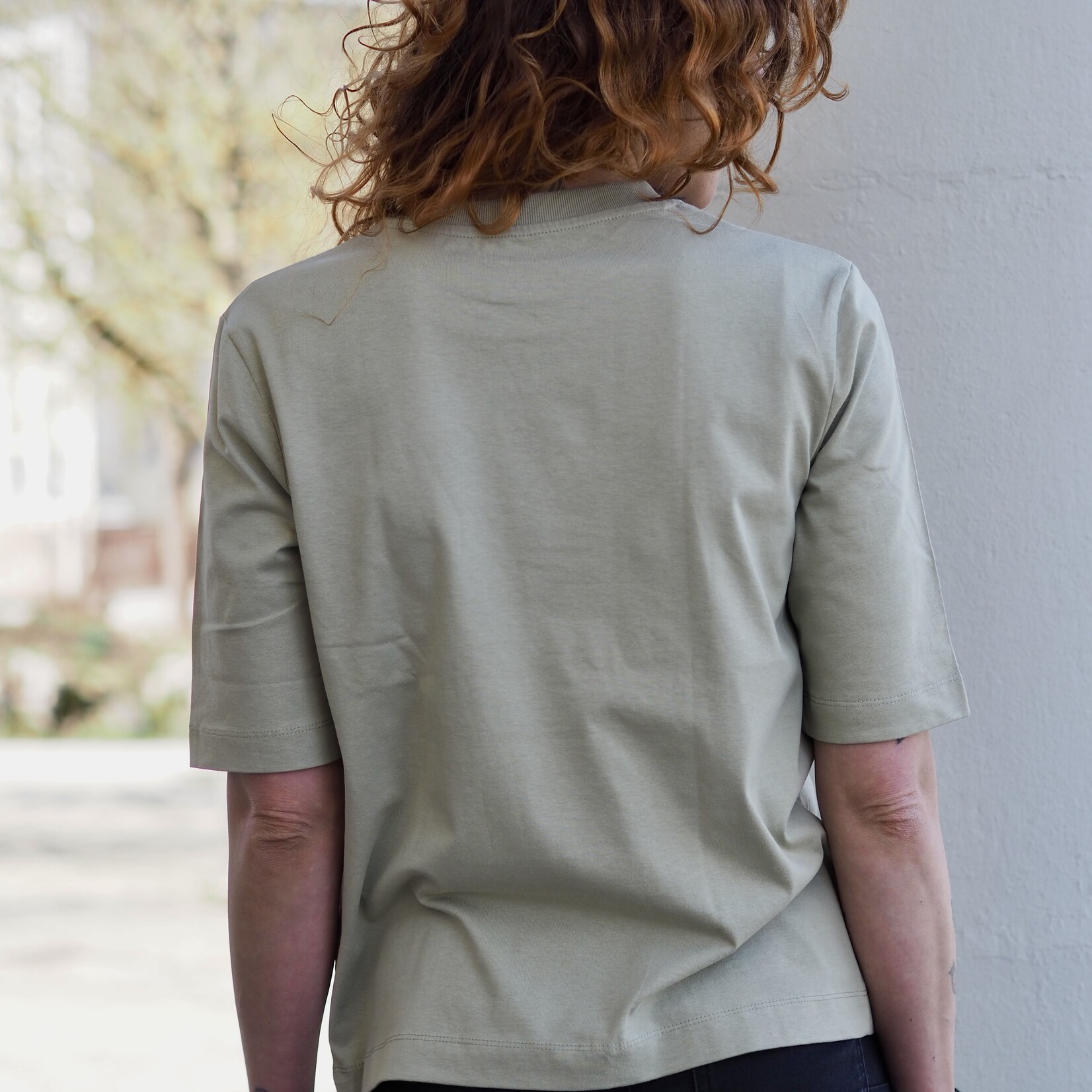 SOFT VALUES faires bio T-Shirt cropped salbei