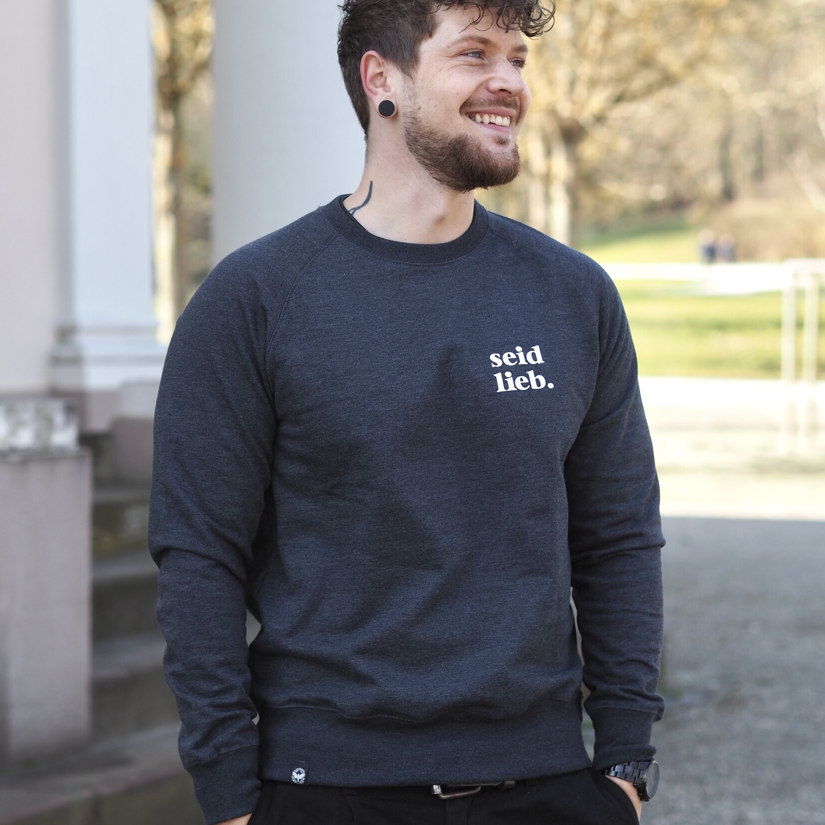 SOFT VALUES fairer bio Sweater in anthrazit meliert