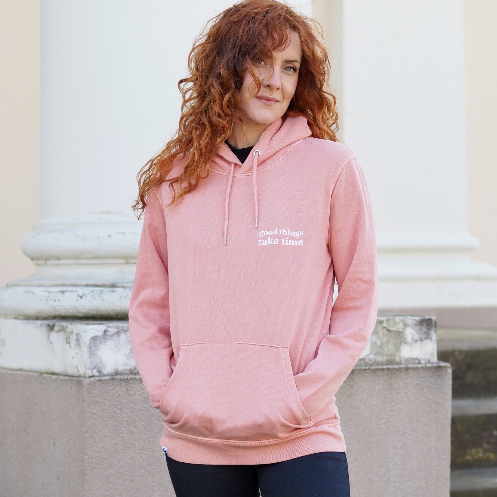 SOFT VALUES fairer bio Hoodie in vintage Lachs