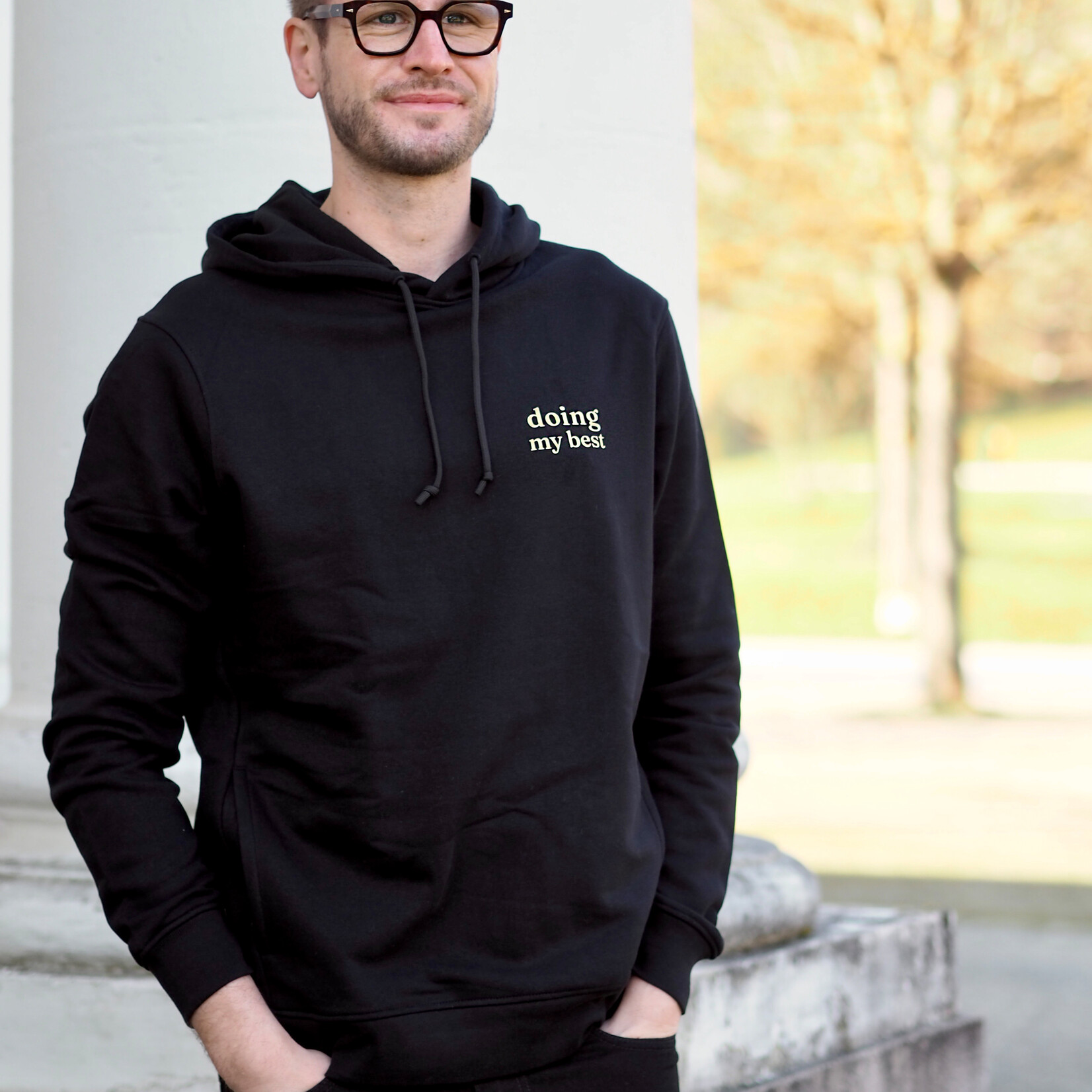 soft values Hoodie in black