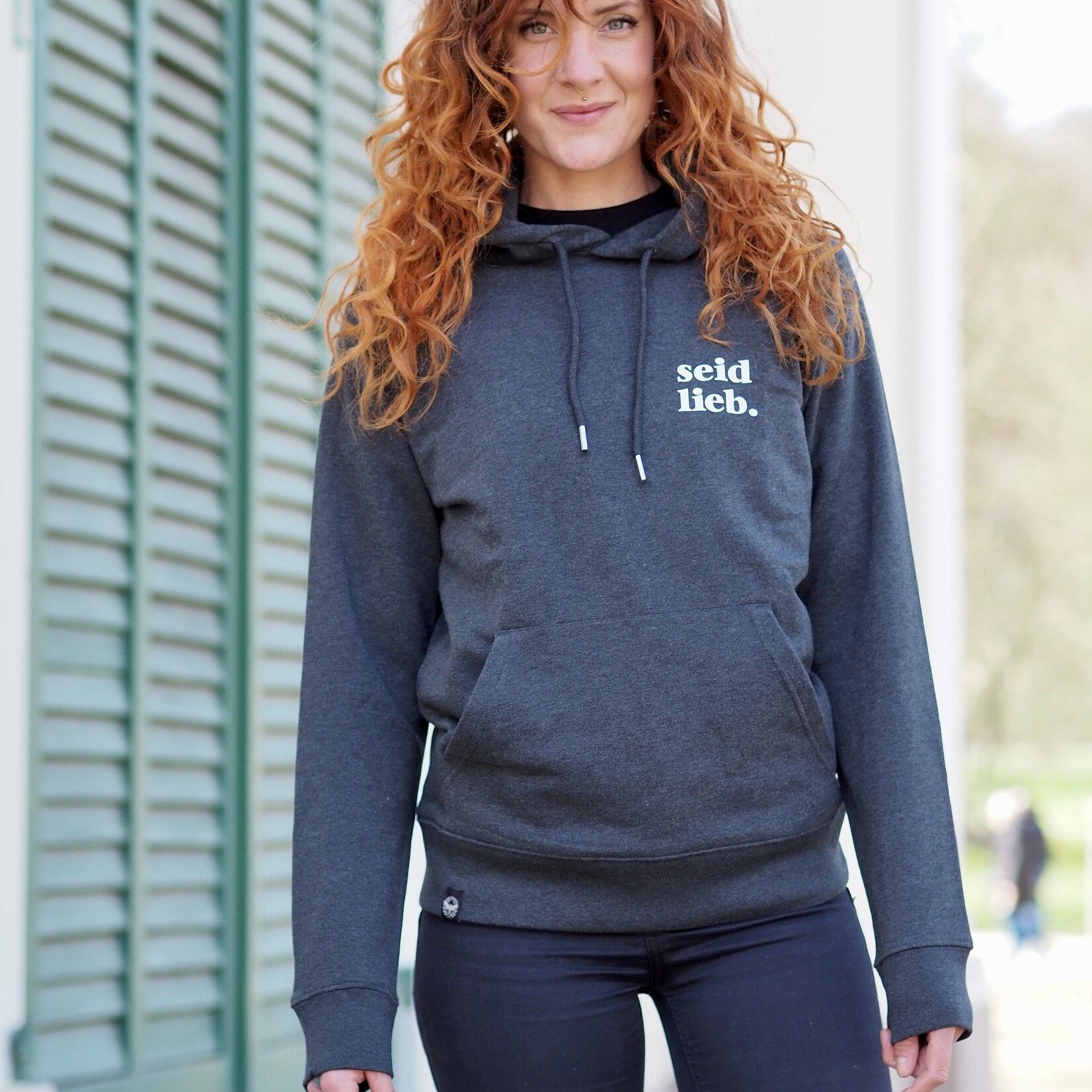 SOFT VALUES fairer bio Hoodie in anthrazit meliertem Farbton