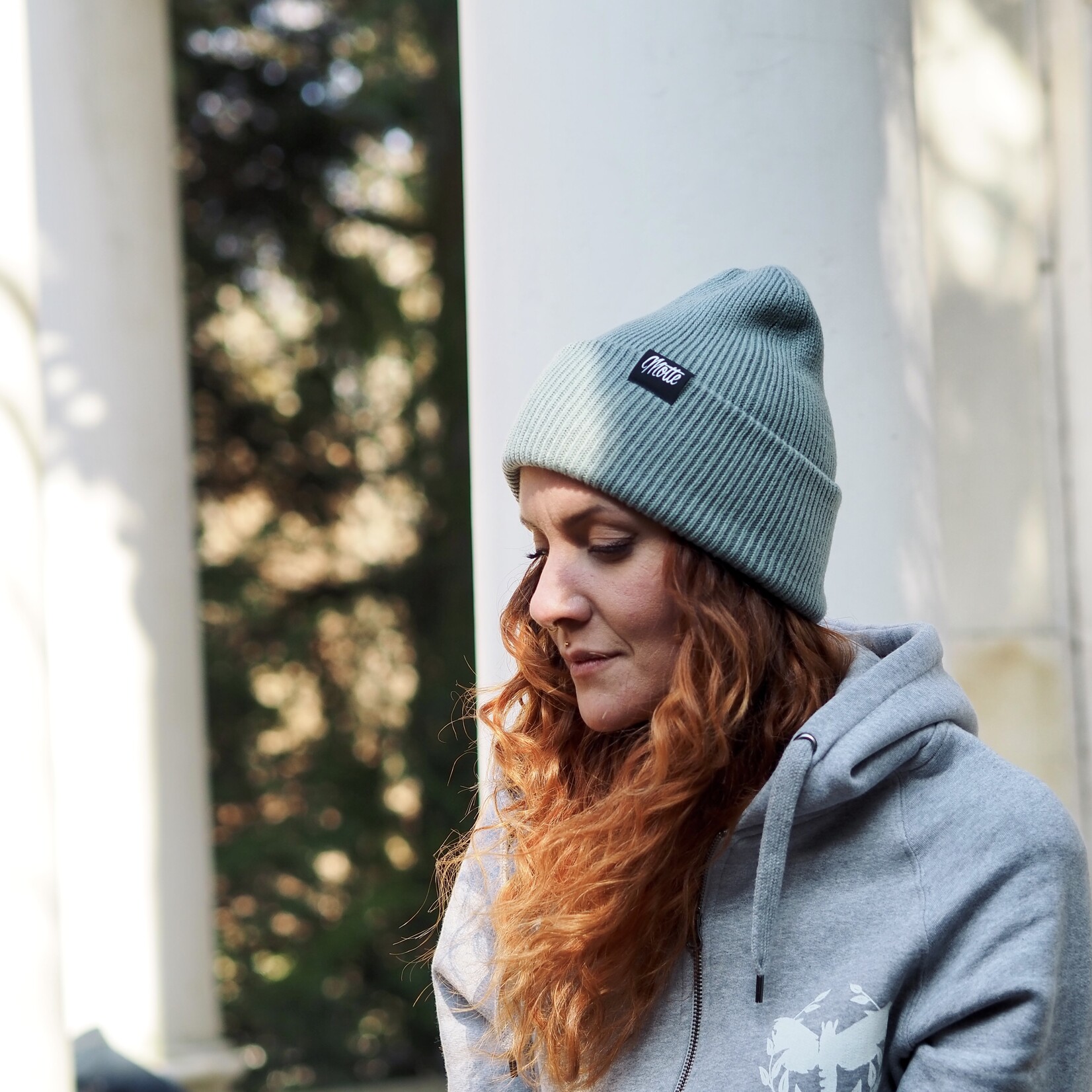 Motte Recycled Oversize Beanie -dusty green