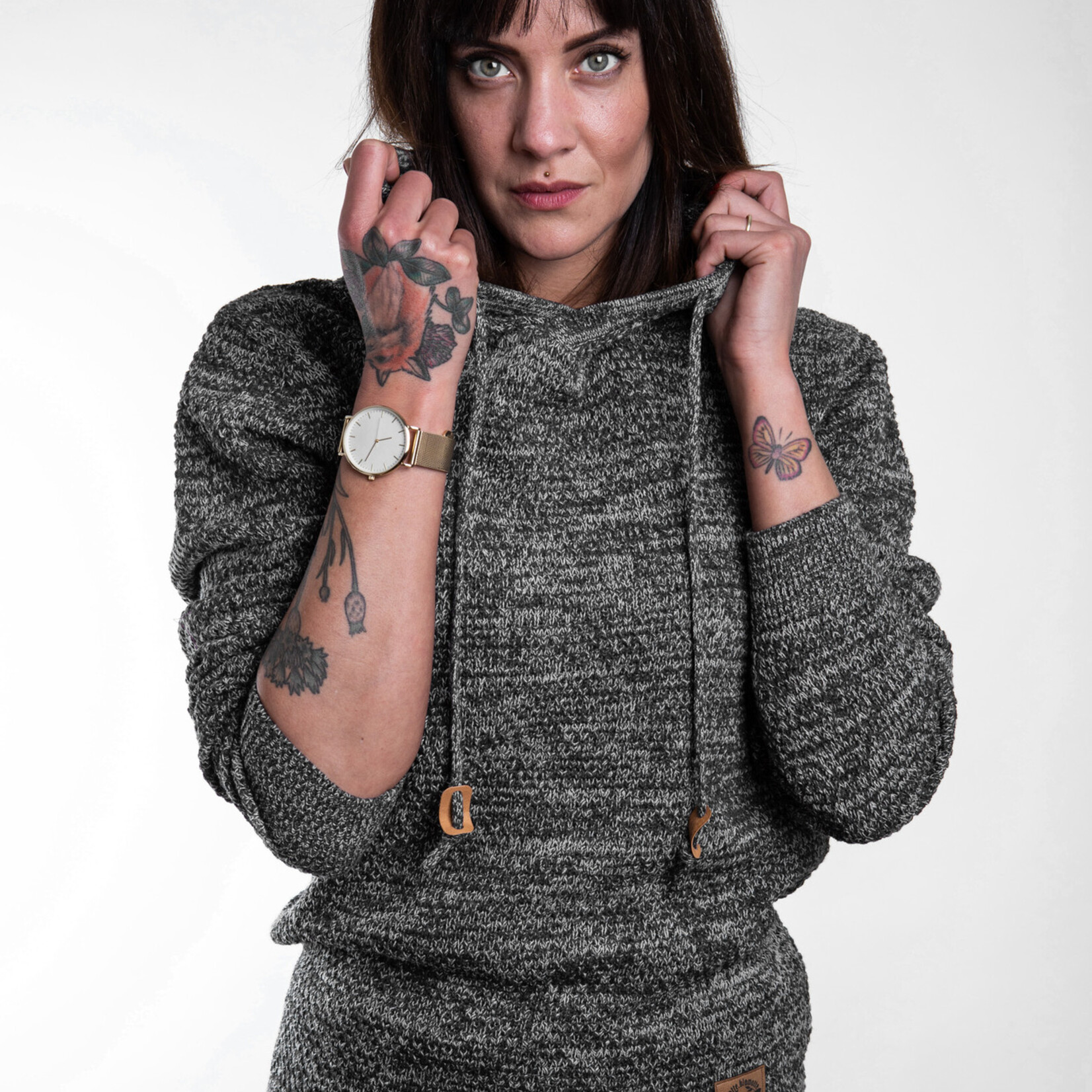 Strick- Hoody - grey