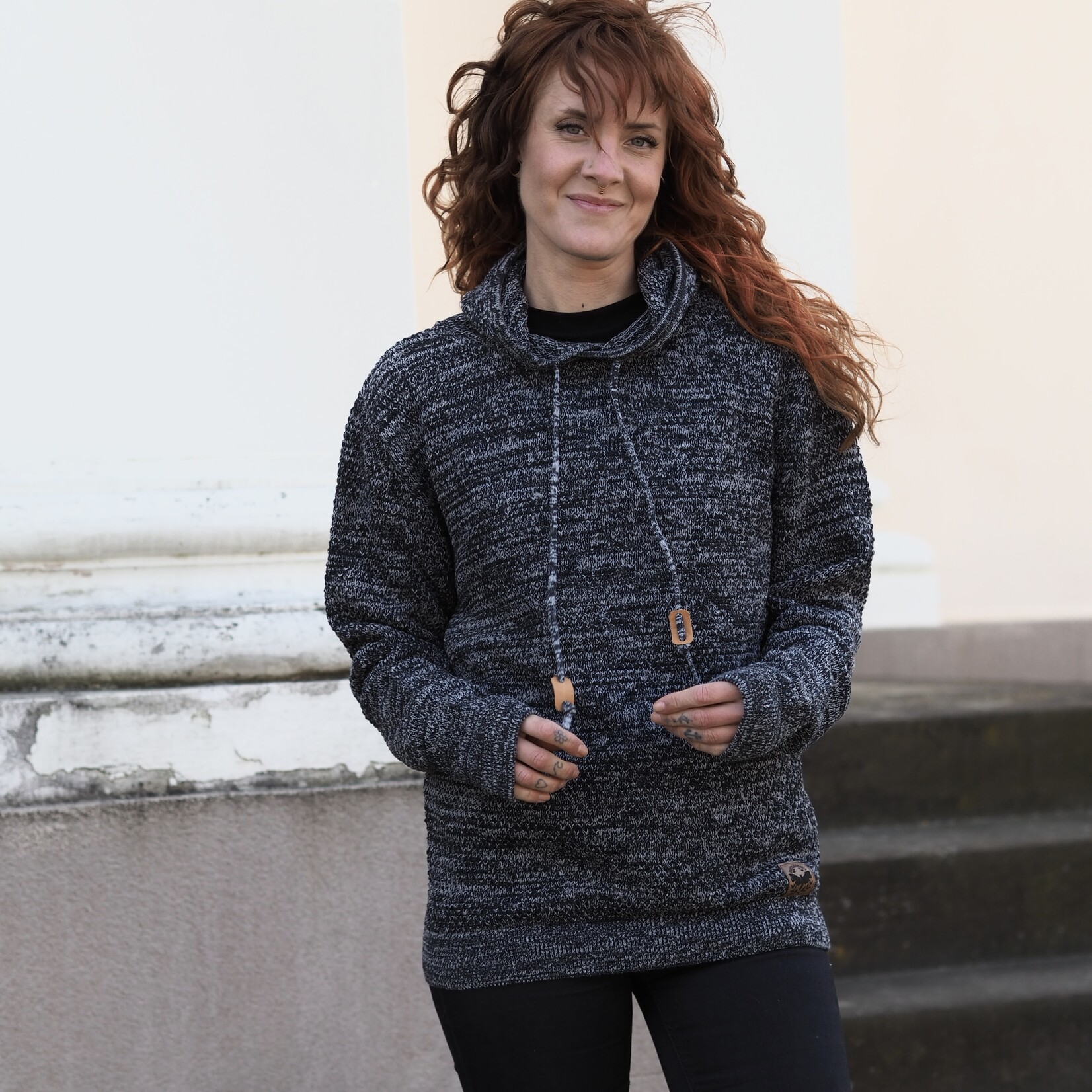 Strick- Hoody - grey