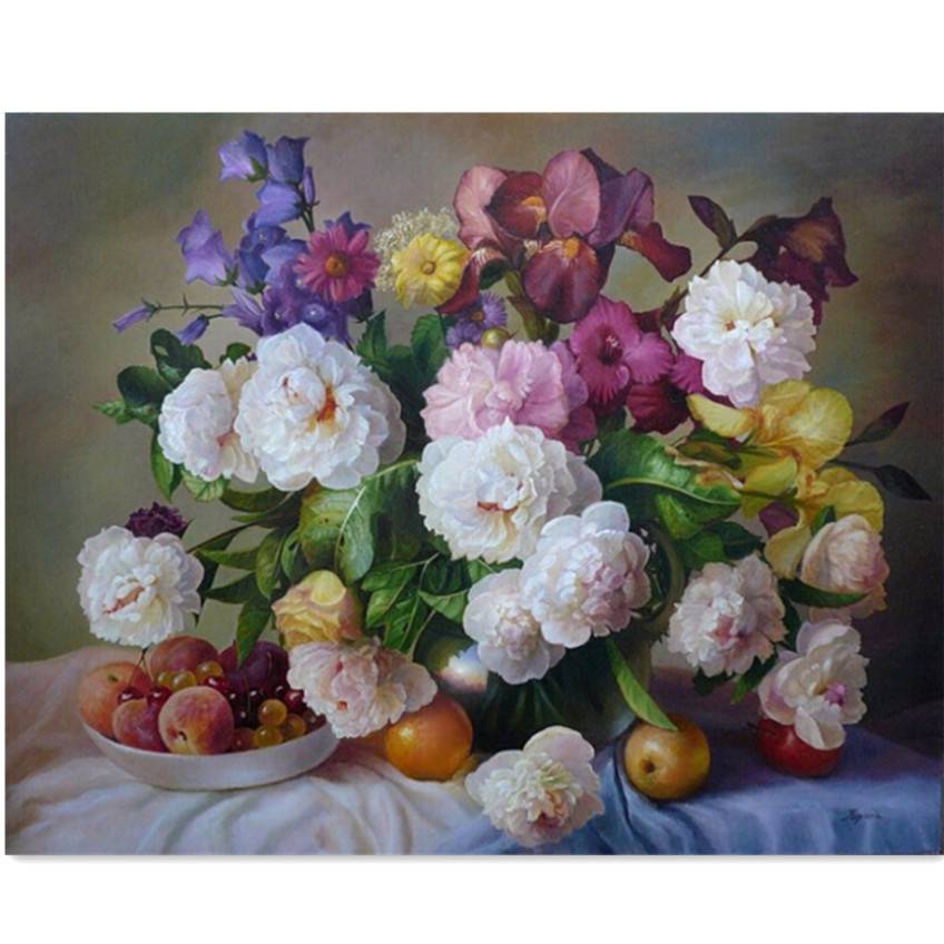 Js Bloemen Schilderen Op Nummer Met Olieverf 40X50Cm js kopen in de aanbieding