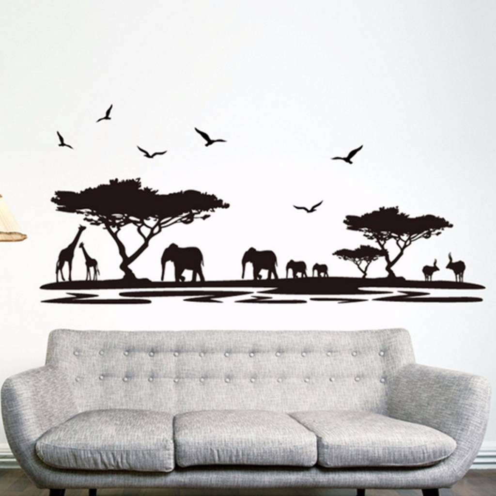 Js Pvc Muursticker Met Zwarte Olifanten 60 X 90 js kopen in de aanbieding