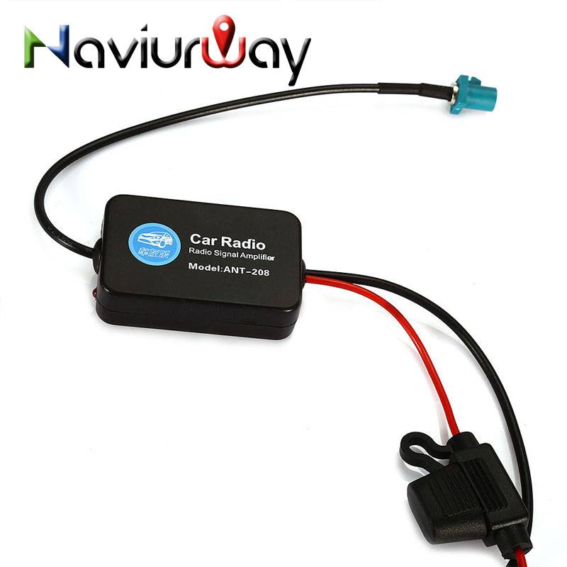 Enkele Fakra man-vrouw Plug 25dB Auto FM Radio antenne Versterker Booster  Auto Radio Signaalversterker voor VW Golf Jetta