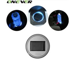 Universele Auto Styling Zonne-energie Energie Blauw LED Auto-interieur Decoratie Licht Cup Coaster Mat Antislip Pad Auto-accessoires