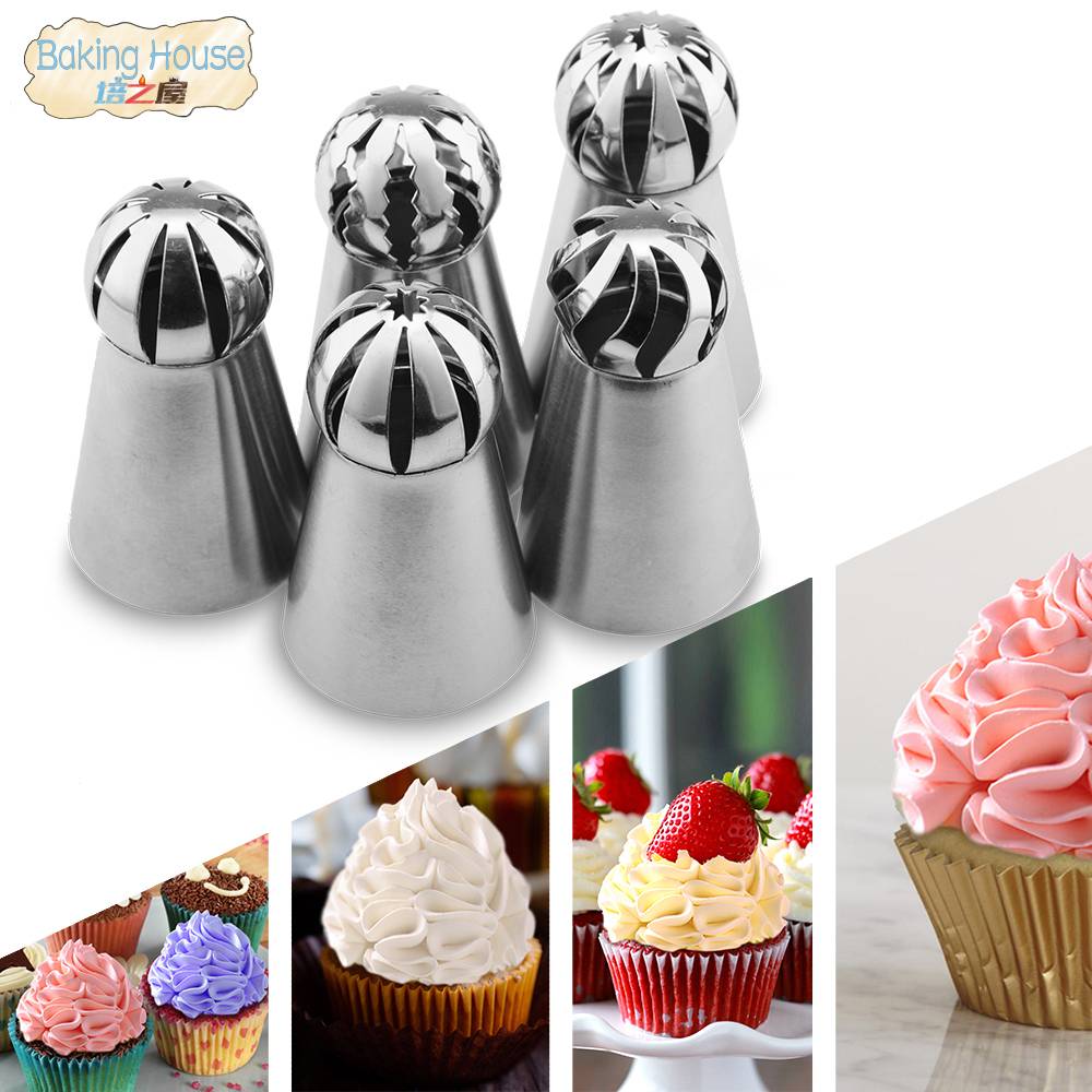 Myxl 5 Stks Russische Sferische Bal Rvs Icing Piping Nozzle Pastry Tips Fondant Cupcake Bakken Tip Tool Sphere Vorm Creme myxl kopen in de aanbieding Myxl 5 Stks Russische Sferische Bal Rvs Icing Piping Nozzle Pastry Tips Fondant Cupcake Bakken Tip Tool Sphere Vorm Creme myxl kopen in de aanbieding
