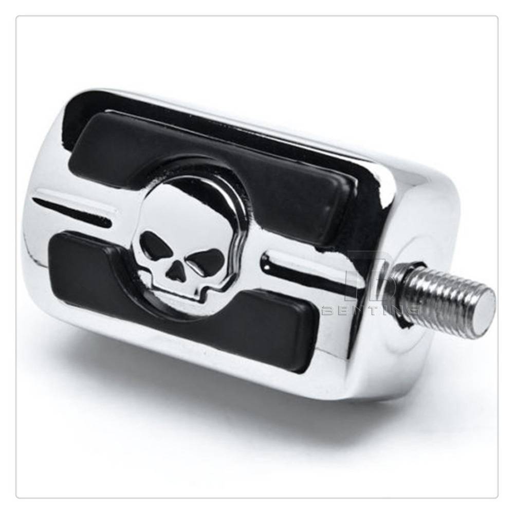 Myxl Chrome Motorcycle Skull Hoofd Rempedaal Versnellingspook Pad Voor Harley Super Glidewide Glidelow Riderslechte Jongen 1987 myxl kopen in de aanbieding