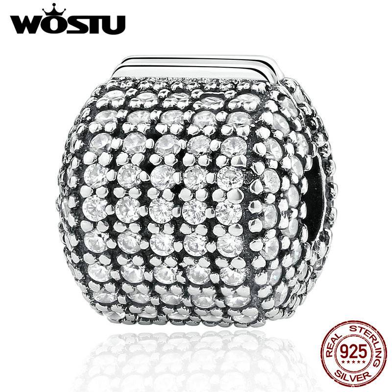 Myxl Koop Real 925 Sterling Zilver Glamorous Pave Vat Clip Charm Kralen Fit Originele Wst Armband Authentieke Sieraden myxl kopen in de aanbieding