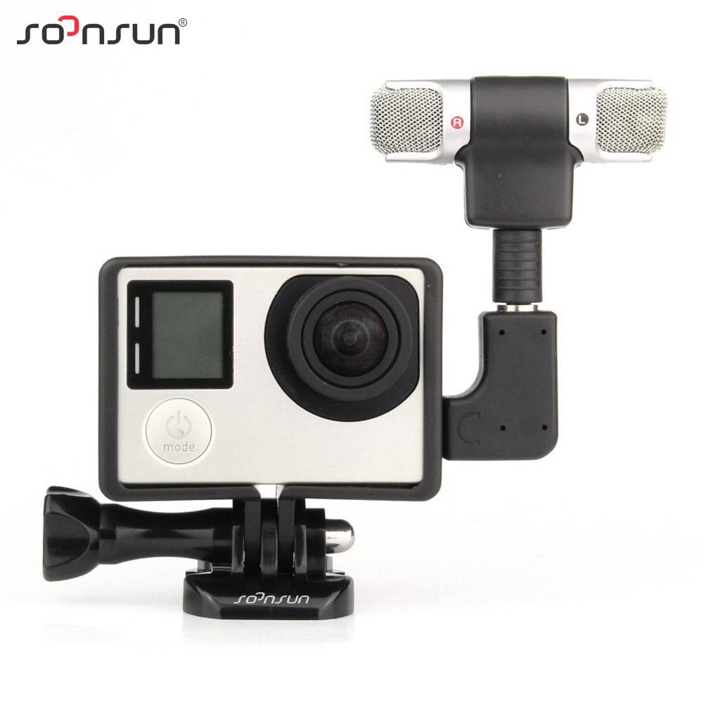 Myxl Soonsun Professionele Audio Opname Externe Stereo Microfoon Met Adapter Stand Frame Behuizing Voor Gopro Hero 3 3 4 myxl kopen in de aanbieding Myxl Soonsun Professionele Audio Opname Externe Stereo Microfoon Met Adapter Stand Frame Behuizing Voor Gopro Hero 3 3 4 myxl kopen in de aanbieding