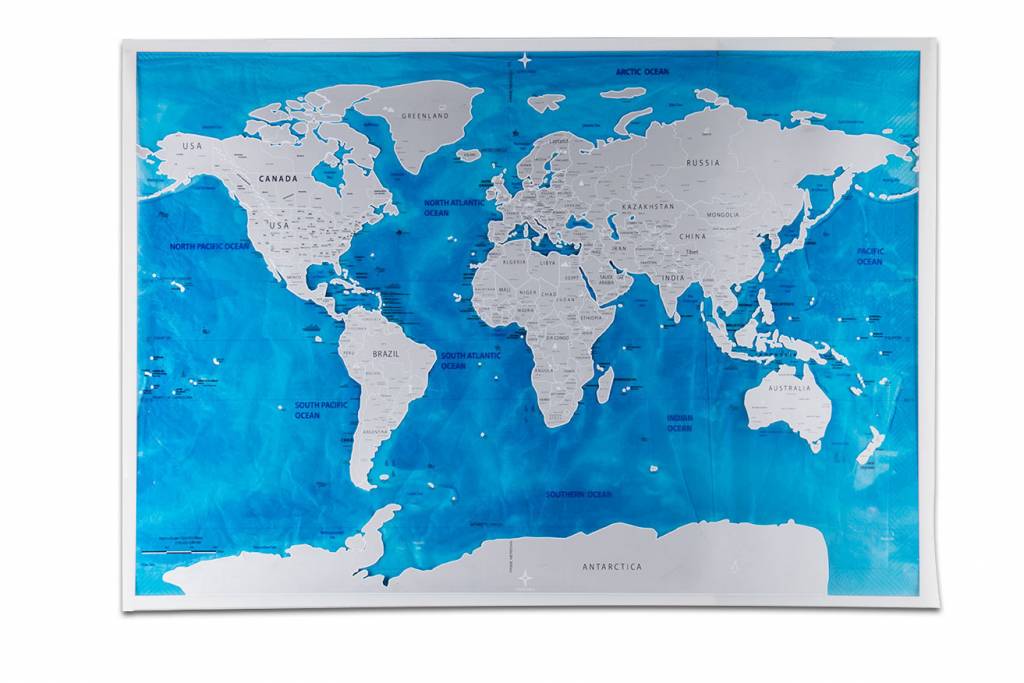 Nathaniel Ward vice versa Dor Deluxe Wissen Wereldkaart Blauwe Oceaan Creatieve Muursticker  CreativeTravel Scratch voor Kaart Kamer Woondecoratie stickers muraux