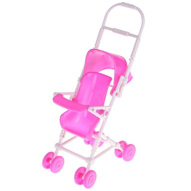 kanaal weerstand Vleien Roze Kinderwagen voor Barbie Pop Speelgoed Infant Kids Carriage Kinderwagen  Trolley Kwekerij Speelgoed voor Barbie Poppen Meubels Meisjes Geschenken