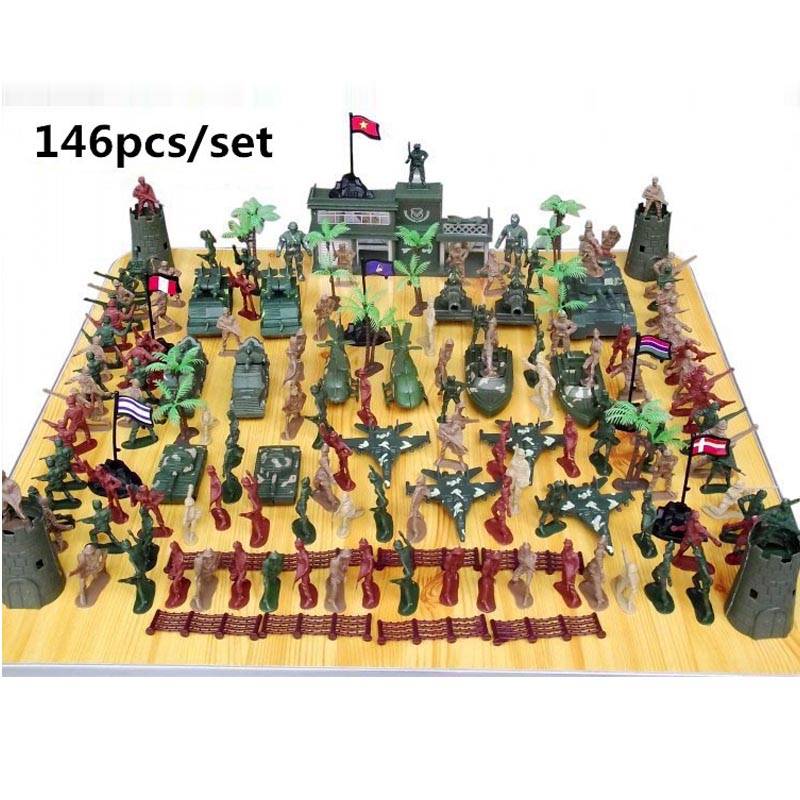 Myxl Wwii Speelgoed Soldaat Militaire Manplastic Pak 146 Stksset Van Modelvliegtuigen En Tanks Scene myxl kopen in de aanbieding