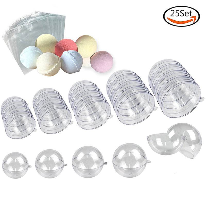 Myxl 50 Stks Transparante Plastic Bad Bom Mallen Ball Ornamenten 25 Sets 5 Maten Met 100 Krimpfolie Tassen Bakhuk myxl kopen in de aanbieding Myxl 50 Stks Transparante Plastic Bad Bom Mallen Ball Ornamenten 25 Sets 5 Maten Met 100 Krimpfolie Tassen Bakhuk myxl kopen in de aanbieding