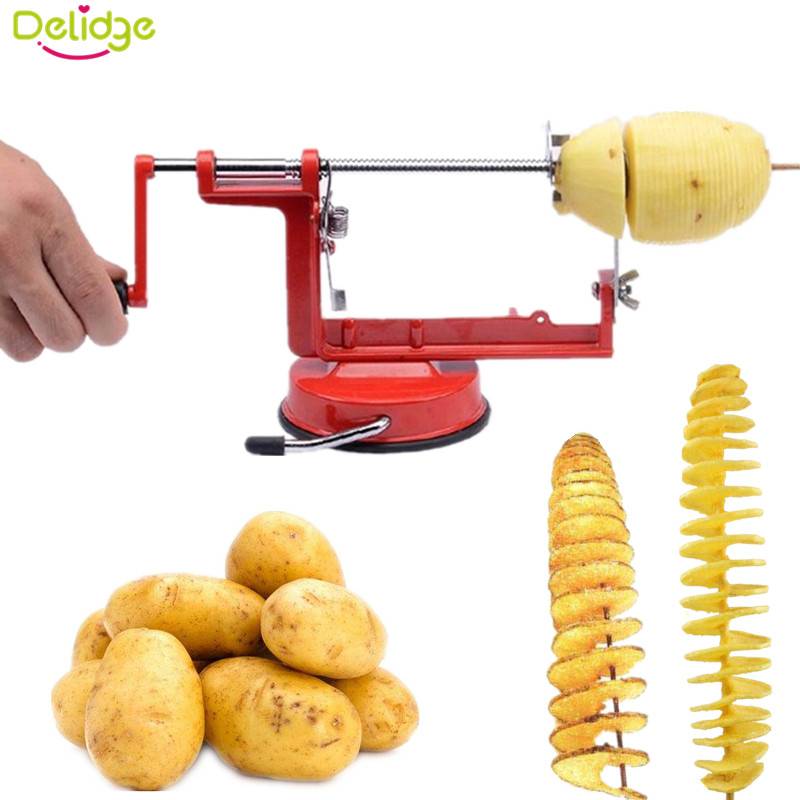 Delidge 1 handleiding draaien aardappel snijmachine roestvrij metalen zoete aardappelen twisted tornado aardappel cutter diy keukengereedschap <br /> delidge