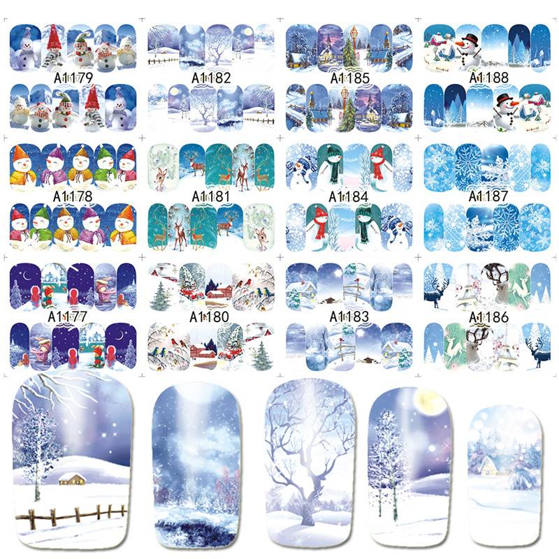 Myxl 12 Ontwerpen In 1 Set Winter Sneeuwvlok Complete Wraps Nail Art Water Transfer Stickers Kerst Stijl Manicure Decal Diy Bea1177 1188 Ur Beautiful myxl kopen in de aanbieding