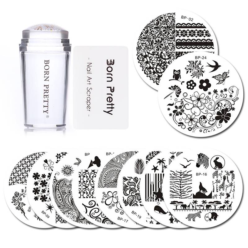 Myxl Geboren Pretty 10 Stks Stempelen Plaat Met Clear Jelly Stamper Set Bloem Kant Ronde Nail Art Template Image Kit Born myxl kopen in de aanbieding Myxl Geboren Pretty 10 Stks Stempelen Plaat Met Clear Jelly Stamper Set Bloem Kant Ronde Nail Art Template Image Kit Born myxl kopen in de aanbieding