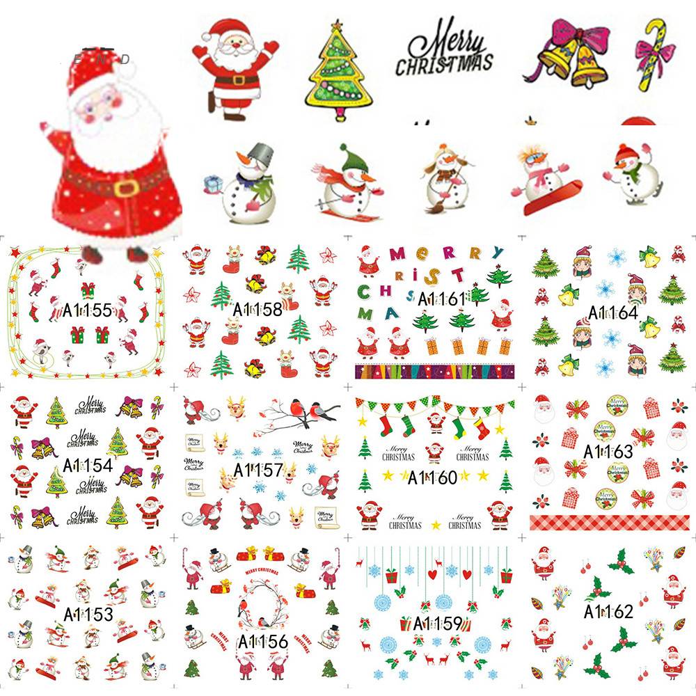 Myxl 48 Vellen Kerst Gemengde Decals Nail Art Water Transfer Stickers Complete Wraps Kerstmanboomsneeuwvlok Tip Decor Diy Laa1129 1176 Sweet Trend myxl kopen in de aanbieding