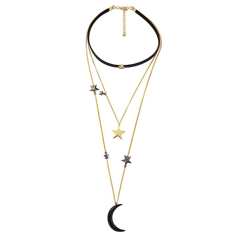Myxl Zwart Fluwelen Choker Kettingen Voor Vrouwen Drie Lagen Metalen Sterren Maan Hanger Ketting Mode Jewlery Uer myxl kopen in de aanbieding Myxl Zwart Fluwelen Choker Kettingen Voor Vrouwen Drie Lagen Metalen Sterren Maan Hanger Ketting Mode Jewlery Uer myxl kopen in de aanbieding