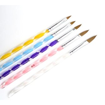 5 Stuks Vijf SizeProfessionele Acryl Vloeistof Voor Nail Art Pen Brush UV Gel Nail Acryl Poeder <br />
 Spadabravo