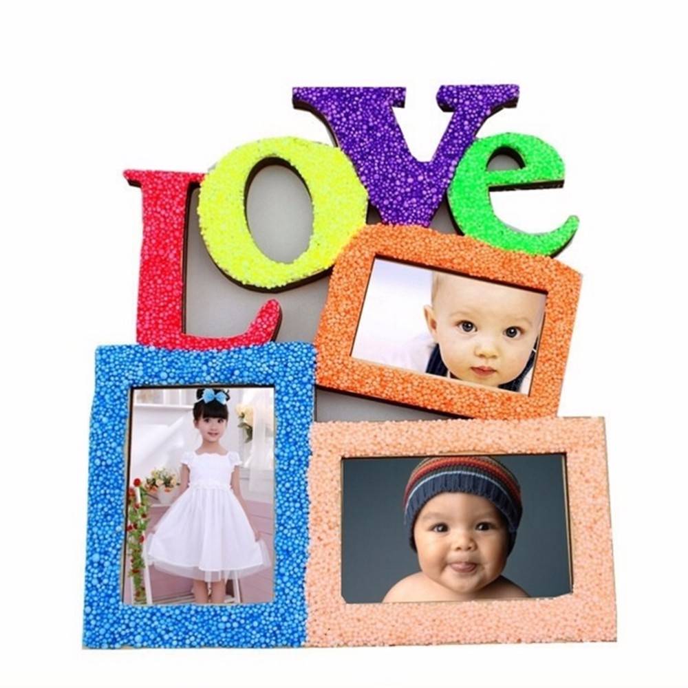 Myxl Mooie Holle Liefde Houten Familie Foto Fotolijst Rahmen Wit Base Art Home Decor myxl kopen in de aanbieding