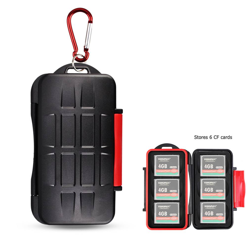 Myxl Kora Cf6 Pro Waterbestendig Houder Opslag Camera Geheugen Compact Flash Card Case Protector Cover Met Karabijnhaak Voor 6 Cf Kaarten myxl kopen in de aanbieding