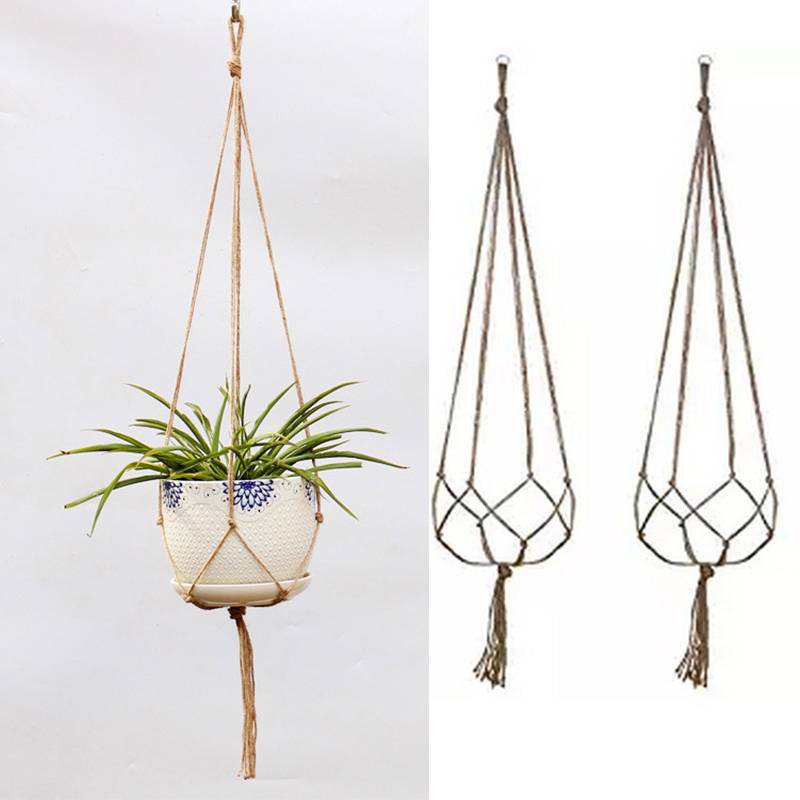 Myxl Henneptouwgevlochten Hanger Pot Groene Plant Opknoping Touw Mand myxl kopen in de aanbieding