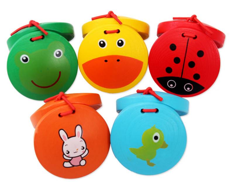 Myxl Kid Cartoon Houten Castanet Speelgoed Kinderen Musical Slaginstrument Xmas myxl kopen in de aanbieding