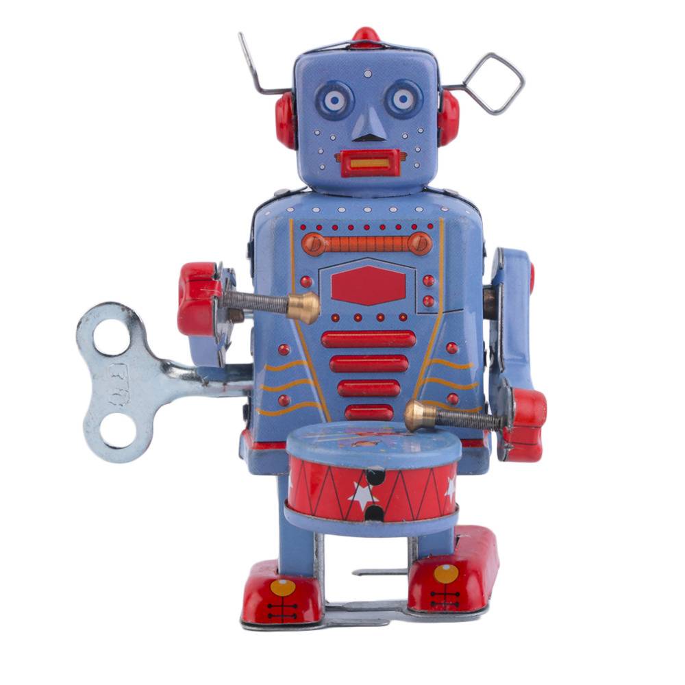 Myxl Yks Vintage Metalen Tin Drummen Robot Clockwork Wind Up Toy Collectiblekoop myxl kopen in de aanbieding Myxl Yks Vintage Metalen Tin Drummen Robot Clockwork Wind Up Toy Collectiblekoop myxl kopen in de aanbieding
