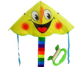 Ontwerp lachend gezicht kite Glimlach Stunt Vliegers Cometa Kind Speelgoed Vier Kleur Glimlach Angel Smiley Sport Strand speelgoed