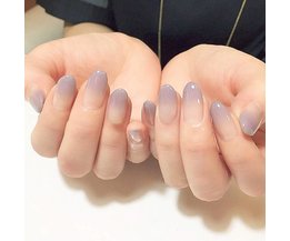 24 stks sexy naakt paars kleurverloop Valse Nail Art met Lijm plain kleur Fake Nail Tip Afgewerkt manicure nail sticker<br />
 SEENCON