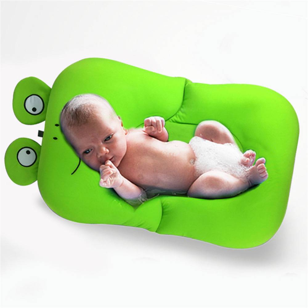 Kikker Opvouwbare Baby bad Kussen Douche pasgeboren baby badmat Seat zuigeling bad ondersteuning bloeiende badmat <br /> zhuanzhuanxiong