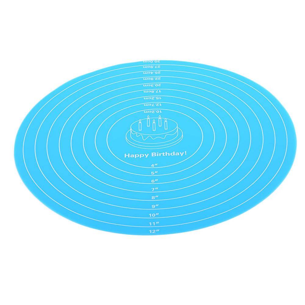 Myxl 2 Kleuren Ronde 12 Inch Siliconen Gebak Mat Bakplaat Liner Maatregelen Korsten Pad Sheet Voor Cake Fondant Rolling Preup myxl kopen in de aanbieding