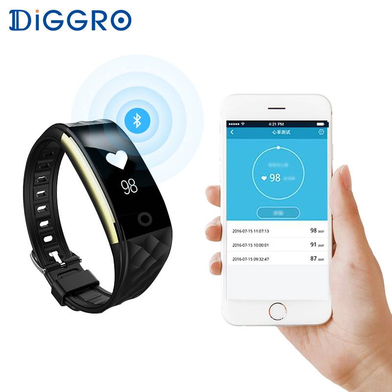Diggro Smart Polsbandje Hartslagmeter IP67 Sport Fitness Armband Tracker Smartband Bluetooth Voor Android miband 2<br /> DIGGRO