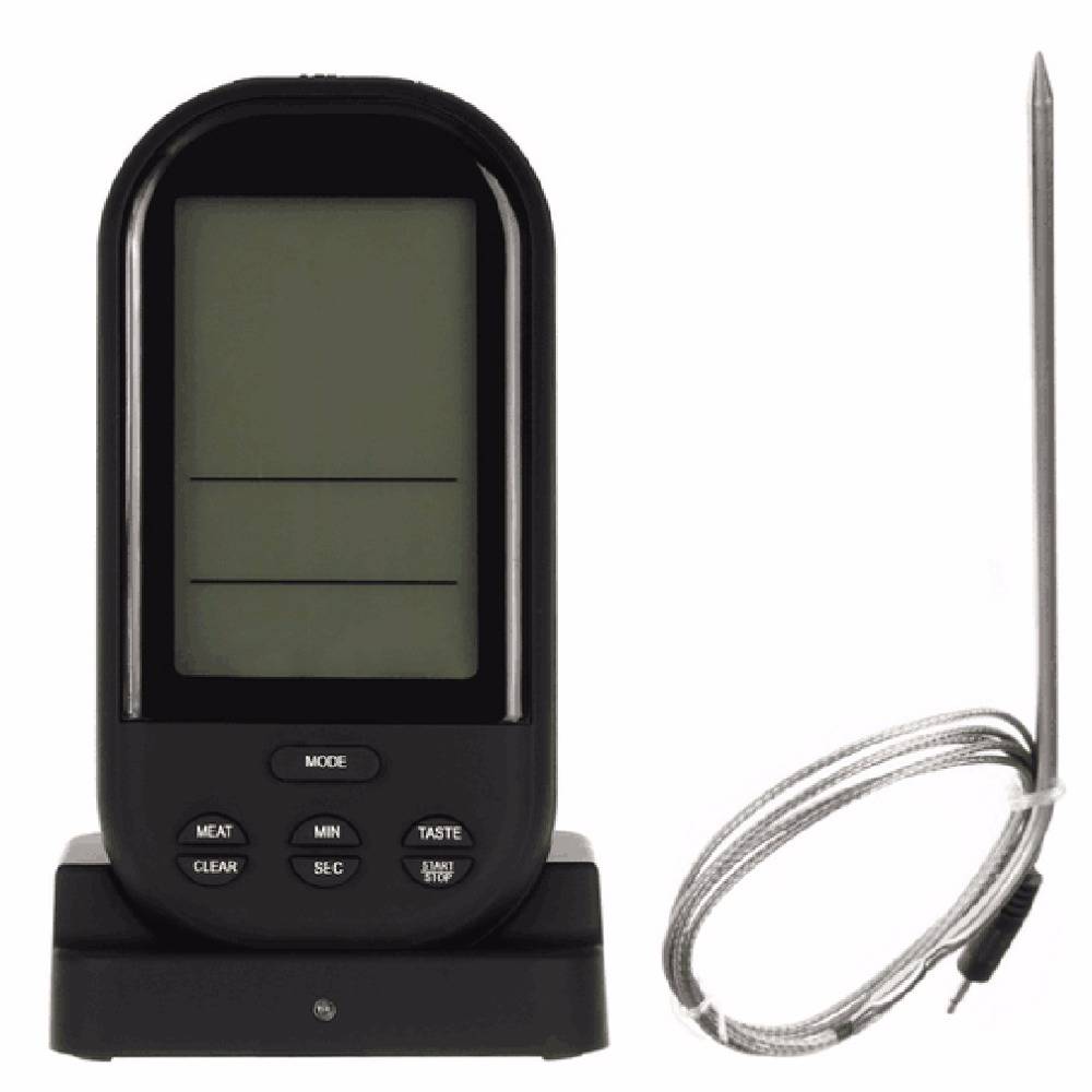 Myxl Zwarte Draadloze Digitale Lcd Scherm Bbq Thermometer Keuken Barbecue Probe Vlees Temperatuur Tool myxl kopen in de aanbieding Myxl Zwarte Draadloze Digitale Lcd Scherm Bbq Thermometer Keuken Barbecue Probe Vlees Temperatuur Tool myxl kopen in de aanbieding