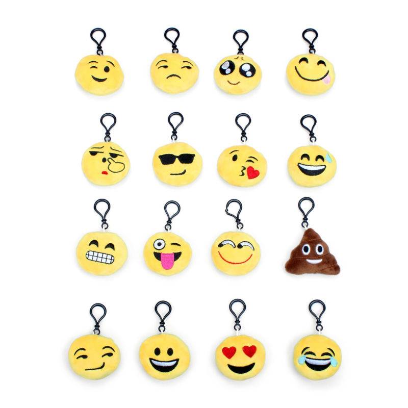 harpoen zonde Iedereen 1 Set = 16 Stks Mini leuke Emoji Nieuwigheid Sleutelhangers Knuffel Voor  Mobiele Telefoon Bag Hanger Party Decoraties